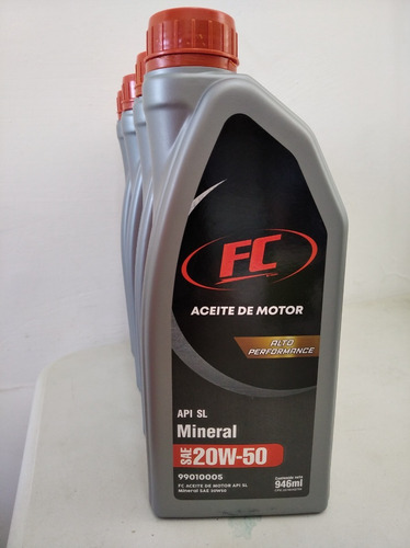 Aceite Fc Sae 20w50 Mineral Api Sl - Combo