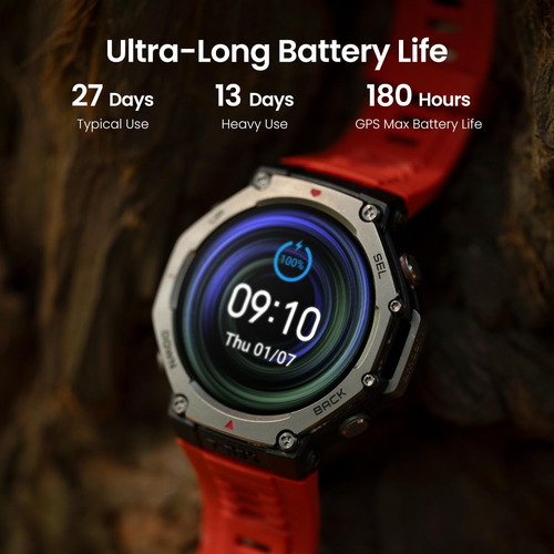Reloj Inteligente Amazfit T-rex 3, Robusto Y Militar, 48 Mm,