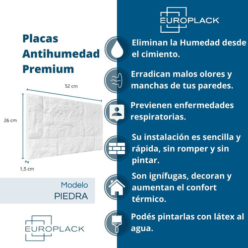 Placas Antihumedad Premium Blancas Con Colocacion