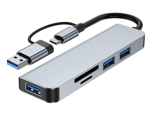 Hub Usb 5 En 1 Usb 3.0. + Tipo C Card Reader - Macbook Pc Nb