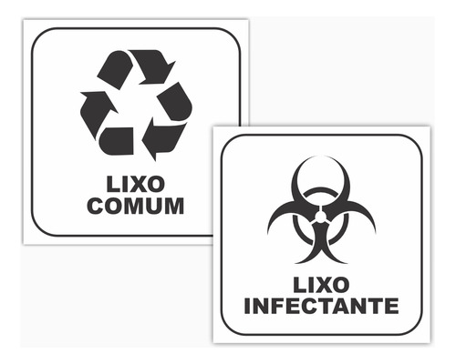 Adesivo De Sinalizaçao  - Lixo Infectante E Comum