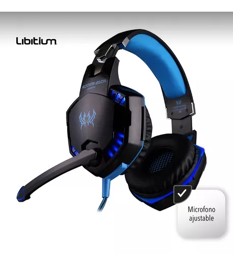 Audífonos Gamer Kotion G2000 Negro Y Azul Con Luz Led 