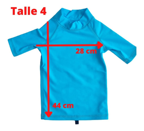 Imagen 6 de 8 de Remera Protección Solar Filtro Uva-uvb 50+ Bebe Y Niños