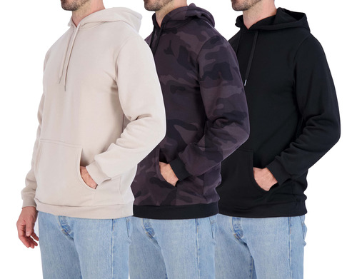 3: Sudadera Capucha Forro Polar Felpa Para Hombre Manga Tipo