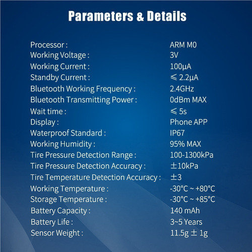 Sensor Externo Bluetooth De Presión De Neumáticos Para Motos
