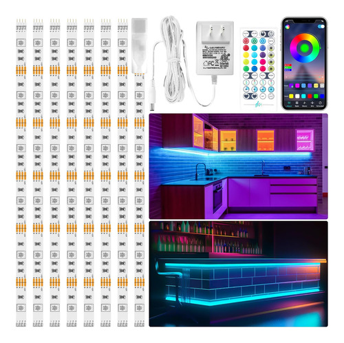 Lafulit Kit De 8 Luces Rgb Para Debajo Del Gabinete, Tira De