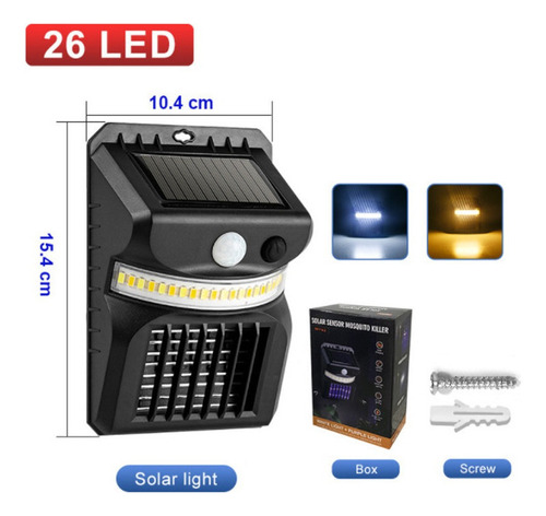 Lámpara De Pared Con Sensor Solar Para Matar Insectos,