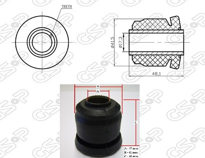 Buje De Parrilla Superior (goma) Gsp Nissan D21 2wd 01-01