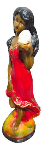 Imagen Artesanal Pomba Gira Con Calavera 40cm Altura Yeso Pomba Gira Con Calavera