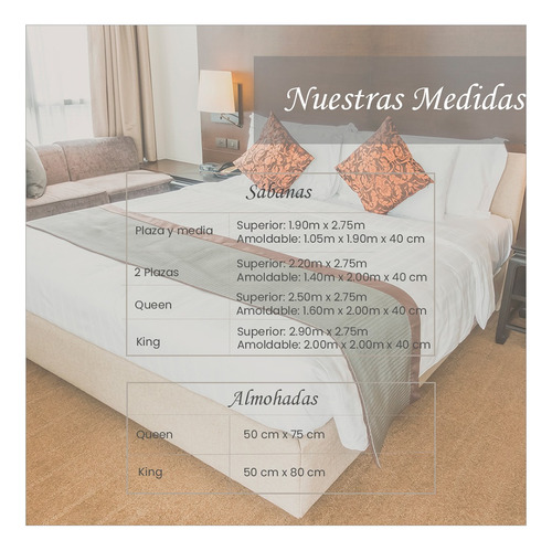 Sabana 100% Algodón, 200 Hilos King Size, 4 Piezas. Percale