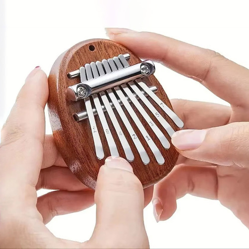 Mini Piano Polegar Kalimba Madeira Com Música Marimba