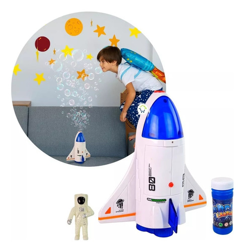 Máquina Burbujas Cohete Espacial Burbujero Astronauta Fh102