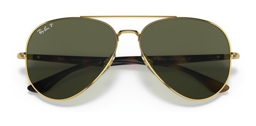 Lentes De Sol Ray Ban Rb3675 001/58 Dorado Polarizado Lente Verde Polarizado Varilla Havana Armazón Dorado 001/58 Diseño Solar