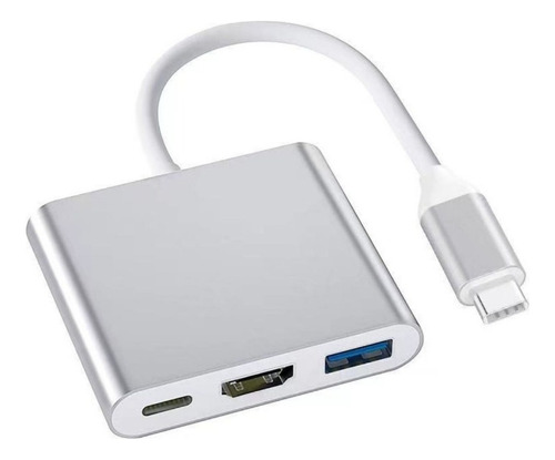 Hub Adaptador Usb Tipo C 3 En 1 Hdmi Para Macbook Windows