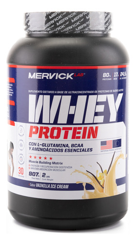 Suplemento en polvo MervickLab  Whey Protein proteínas sabor vainilla en pote de 2lbs