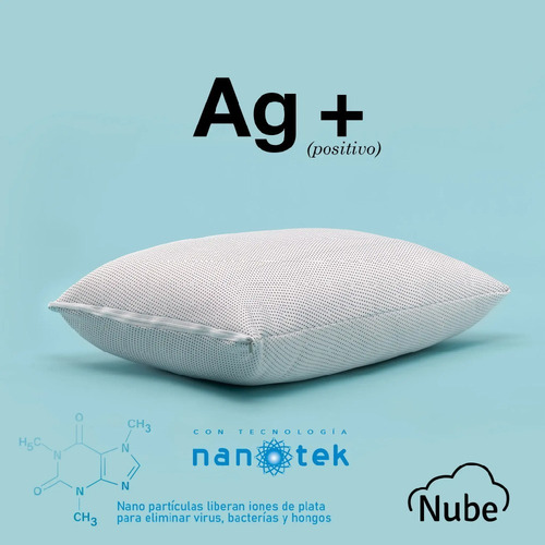 Imagen 3 de 8 de Almohada De Vellon Antibacterial Nube Ag+ 70cm X 50cm