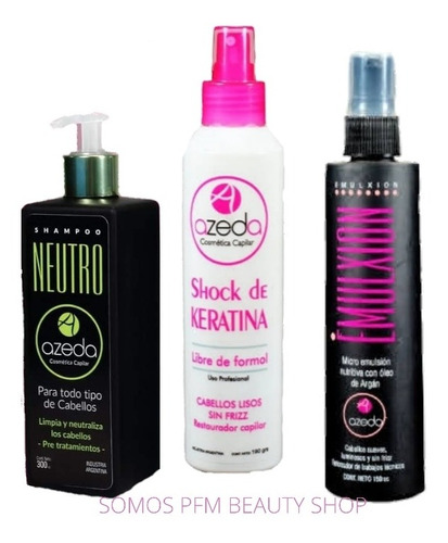 Kit Completo Shock De Keratina Sin Formol Aprobado Por Anmat