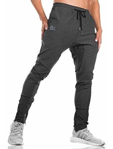 Brokig Mens Jogger Sport Pants Casual Zipper Gym Workout Pan