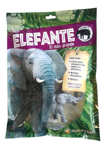 Elefante El Mas Grande Bolsa C/libro+animal+stickers - Mi An