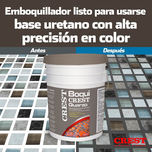 Emboquillador Uretano Boquicrest Quarzo Gris Claro 4.1 Kg