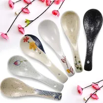Comprar 6 Piezas Cucharas De Sopa Retro Japonesas Cucharas De Sopa D