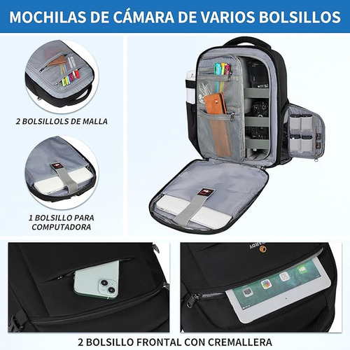 Mochila Camara Fotografica Computadoras Portátiles 15.6inch
