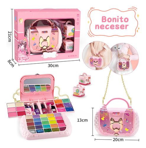 Conjunto De Maquiagem Lavável Para Meninas, Cosméticos Não T