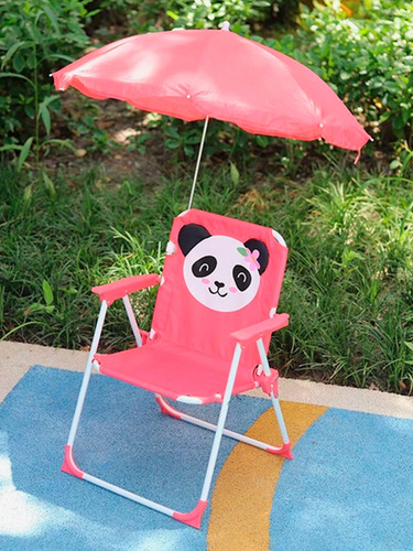 1 Sillita Plegable Infantil Con Sombrilla Diseño Animalitos