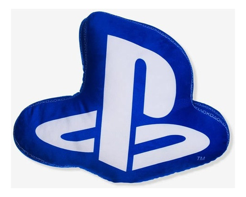 Almofada Formato Logo Playstation | Ps5 | Videogame Cor Azul Desenho do tecido Logo PS5