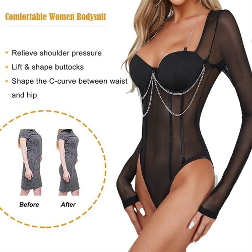 Tanga Body Para Mujer Malla Transparente Ver A Través De