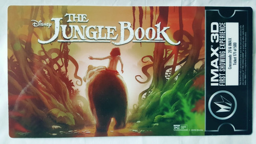 Disney Jungle Book El Libro De La Selva Imax Ticket Plastico