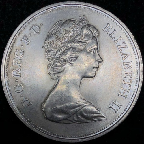 Inglaterra Elizabeth 1972 25pence Bodas Prata Casamento Real (Usado)