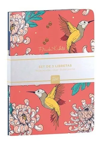 comprar Set De 3 Libretas De Frida Kahlo De 15x21 Cm