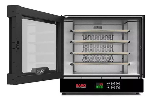 Forno De Bancada Digital Turbo Elétrico Com 4 Esteiras Preto