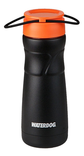 Botella Termica Deportiva Waterdog 450cc Con Elastico A.inox Color Negro/Naranja