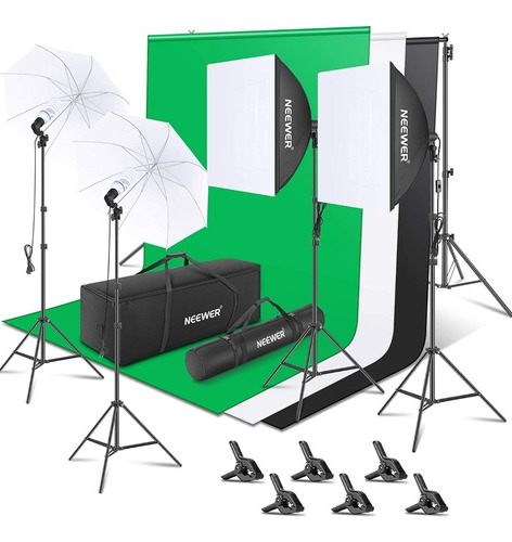 Neewer Kit Iluminación Y Fondo Para Fotografía