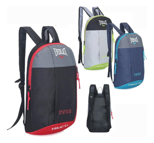 Mochila Everlast Running 10l Deportiva Liviana Urbana Unisex Color Gris verde Diseño De La Tela Liso
