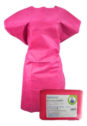 Bata Para Paciente Desechable Rosa Demeva 10 Pz 35g