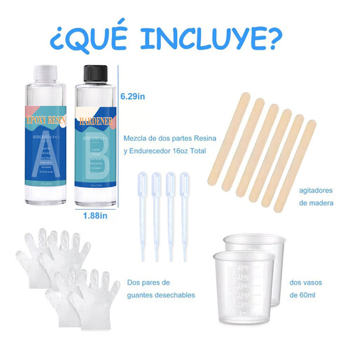 Hyiear Kit De Resina Epoxi Transparente De 1kg, Relación 1:1