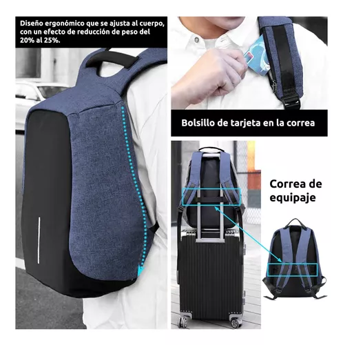 Mochila Antirrobo Notebook Usb Hombre Mujer Impermeable