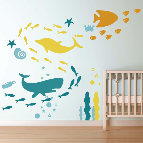 Vinilo Decorativo Pared [7svcy94q] Oceano Peces