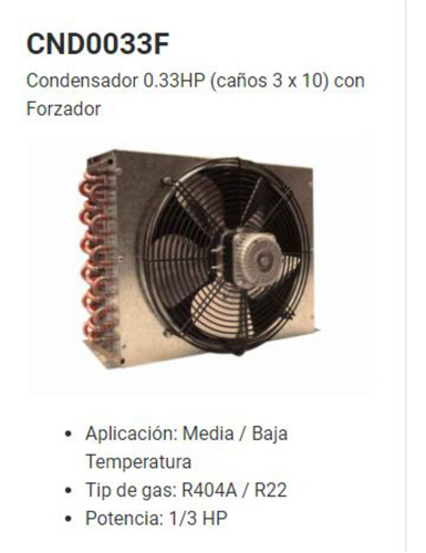 Condensador Para Equipo De Frio 1/3 Hp C/forz Good Cold Nac.