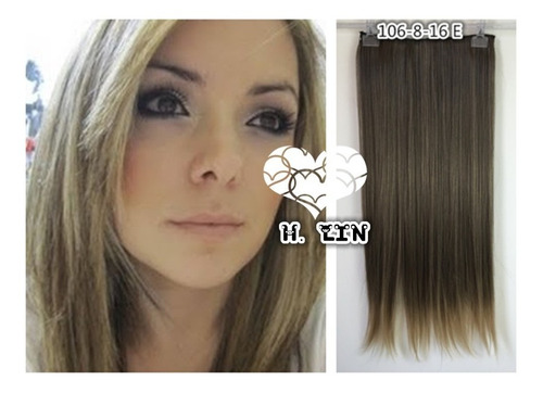 Kit 2 Pecas Cabelo Cor 8/16 Castanho Aplique Tic Tac 60cm