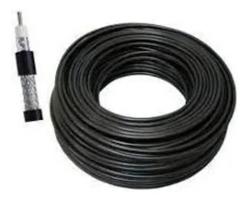 Cable coaxil negro Rg6 de 100 metros calidad profesional