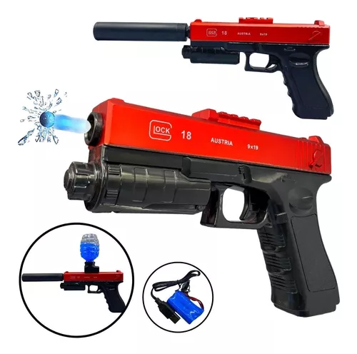 Glock elétrica gel blaster arma de brinquedo e bola água