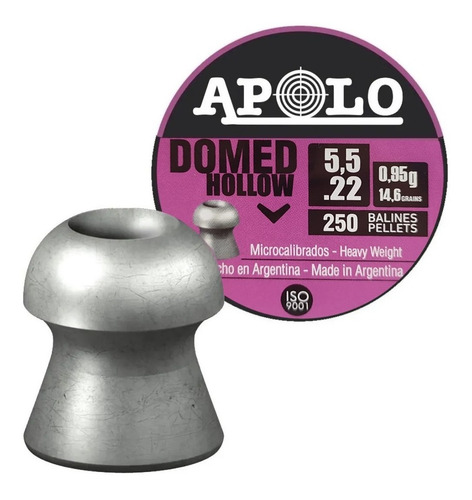Imagen 1 de 10 de Balines Apolo Domed Hollow 5.5 X250
