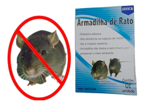 Armadilha De Rato Ratoeira Papel Adesivo 10 Unidades