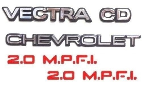 Kit Emblemas Chevrolet Vectra Cd 2.0 M.p.f.i. Vermelho 94/95