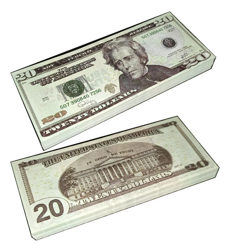 Billetes De Utilería Dinero Didáctico De 20 Dólares (tipo A)