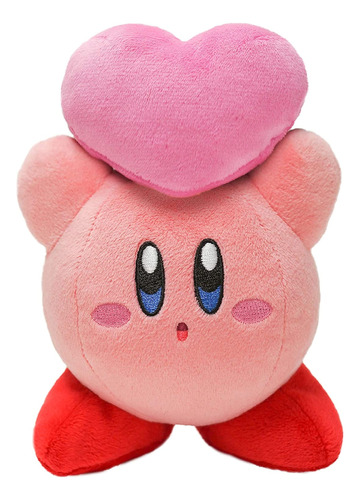 Peluche Kirby Corazón Rosado Bordados 18cm Suave Nintendo 